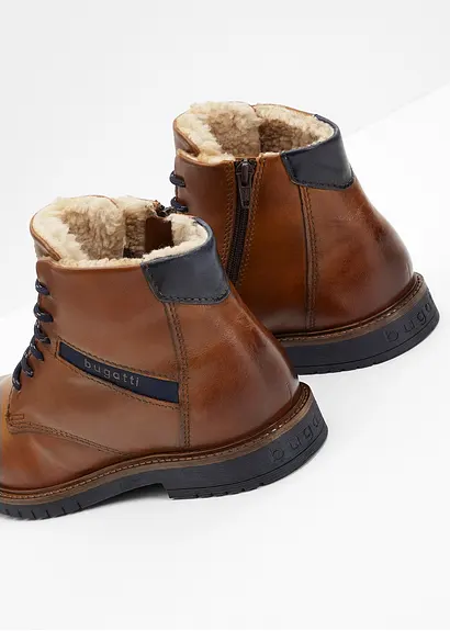 bonprix Warm gefütterte Schnür Stiefelette von Bugatti - braun Blitzangebot