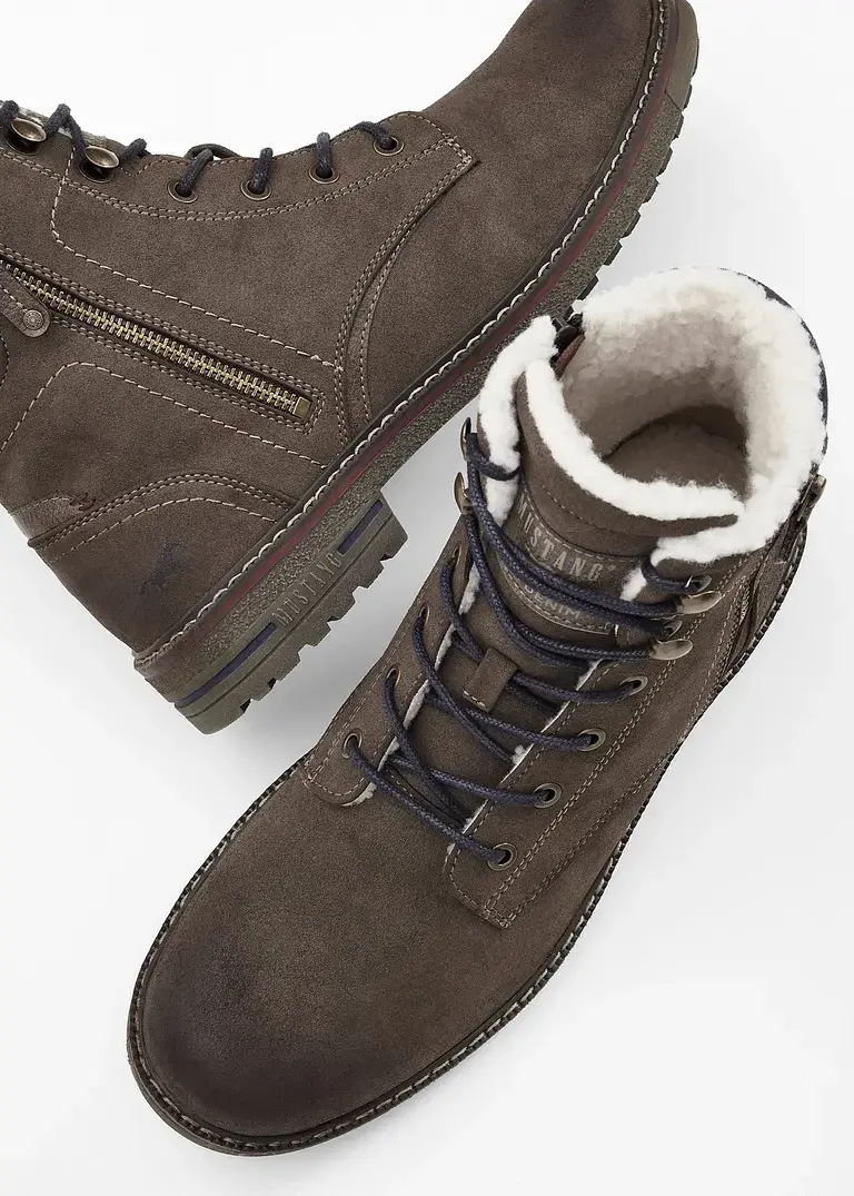 bonprix Warmgefütterter Schnür Boot von Mustang - braun Große Rabatte