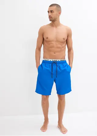 bonprix Trendige Badeshorts mit dekorativem Gummibund - blau Tägliche Deals