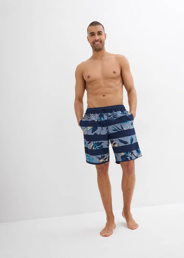 bonprix Modische Badeshorts mit schönem Druck - blau - Herren Sonderangebote