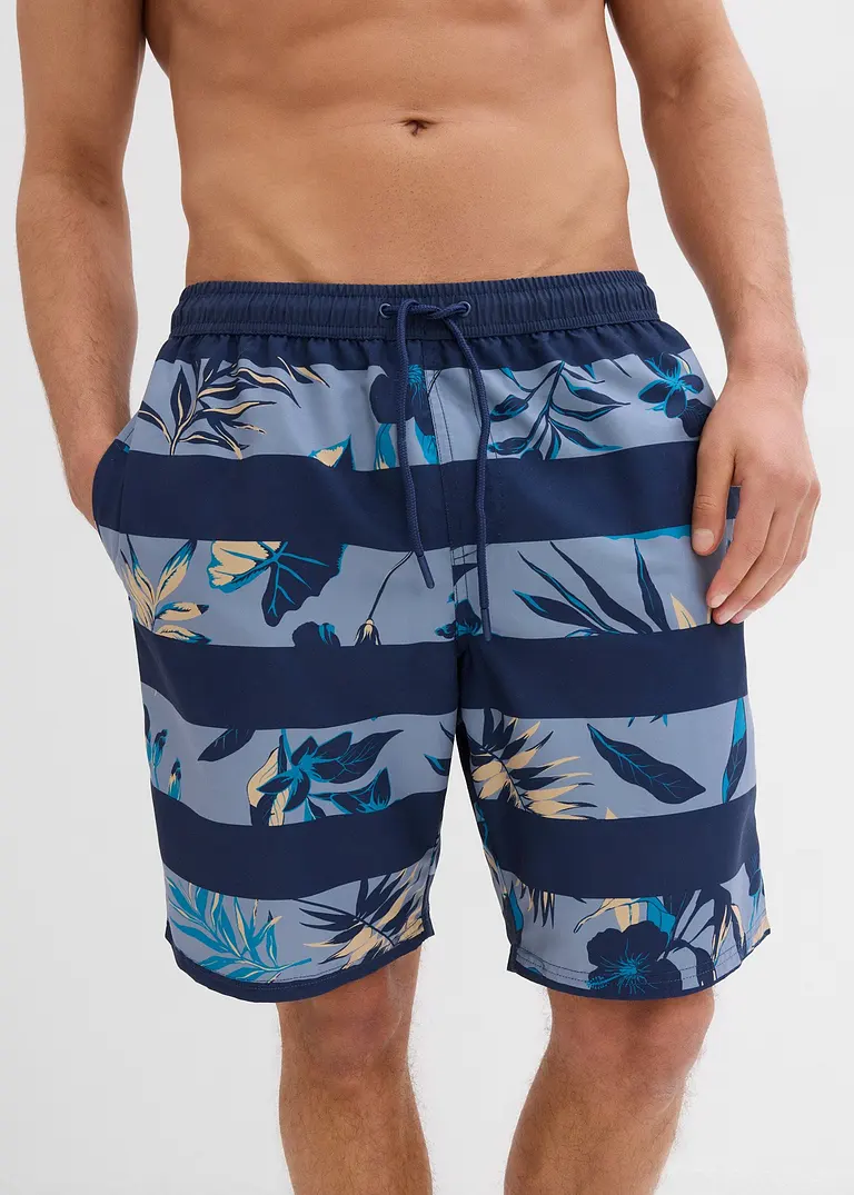 bonprix Modische Badeshorts mit schönem Druck - blau - Herren Sonderangebote
