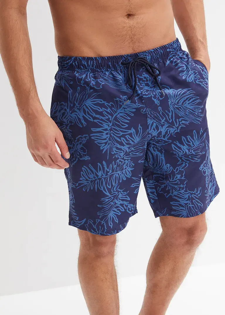 bonprix Sportliche Badeshorts mit modischem Druck - blau Super Sparpreis