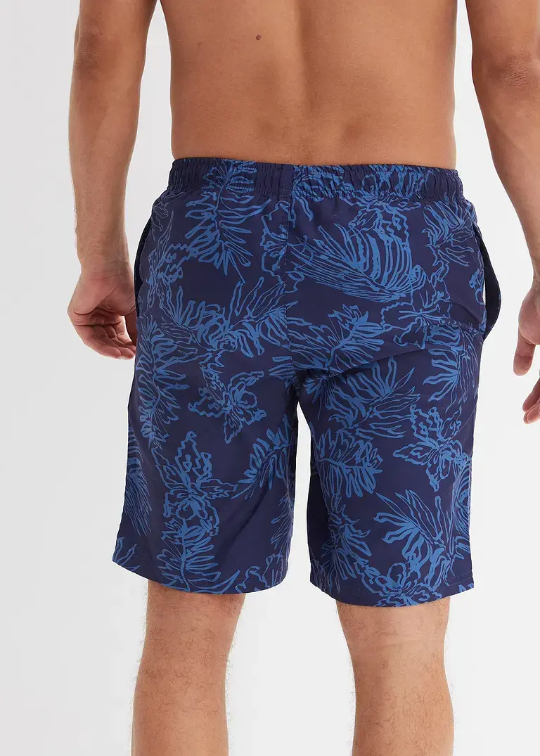 bonprix Sportliche Badeshorts mit modischem Druck - blau Super Sparpreis