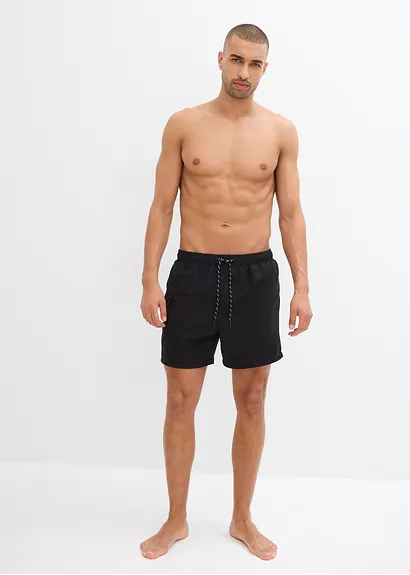 bonprix Modische Badeshorts mit seitlicher Tasche - schwarz Letzte 2 Tage