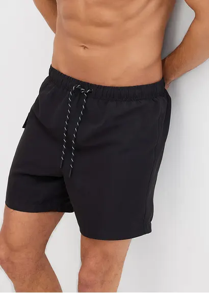 bonprix Modische Badeshorts mit seitlicher Tasche - schwarz Letzte 2 Tage