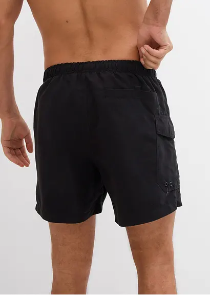 bonprix Modische Badeshorts mit seitlicher Tasche - schwarz Letzte 2 Tage