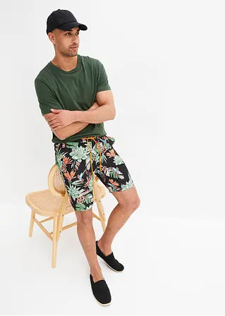 bonprix trendige Strand-Bermuda mit angesagtem Allover-Motiv - schwarz Sonderangebot der Fabrik