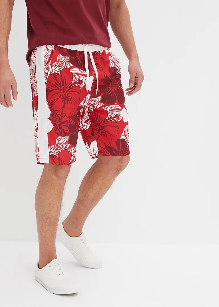 bonprix Sommerlich bedruckte Strand-Bermuda - rot - Herren Bis zu 55% Rabatt