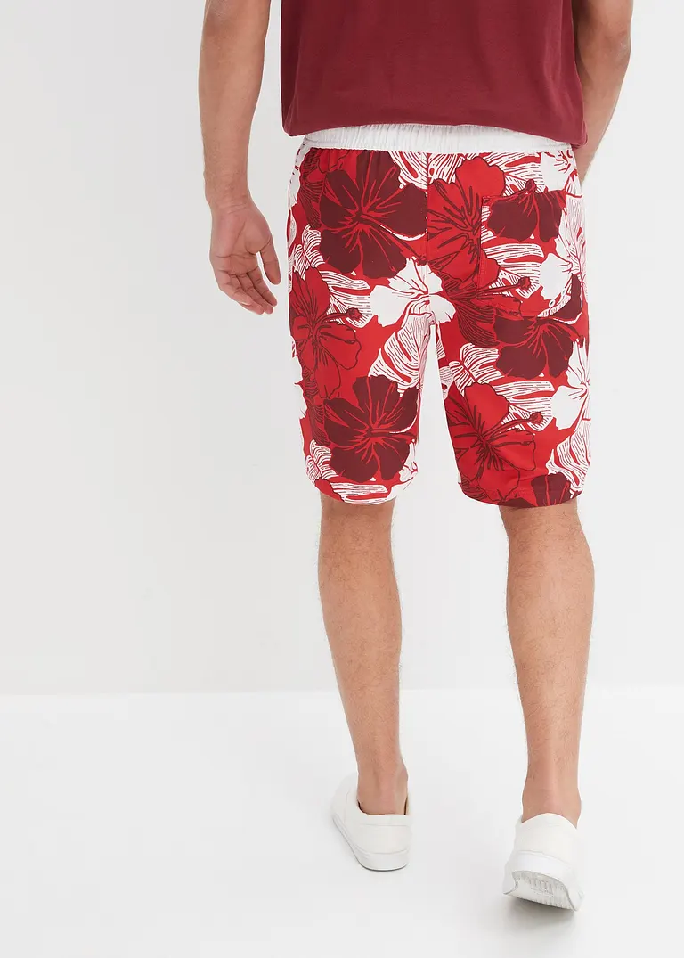bonprix Sommerlich bedruckte Strand-Bermuda - rot - Herren Bis zu 55% Rabatt