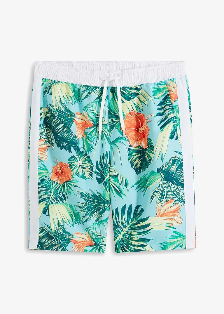 bonprix trendige Strandbermuda mit Allover-Druck - blau Nur noch ein Tag übrig