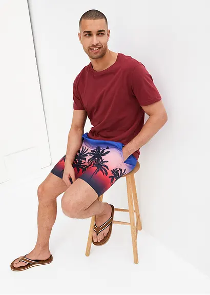 bonprix trendige Strandshorts mit sommerlichem Druckmotiv - blau - Herren Riesige Rabatte