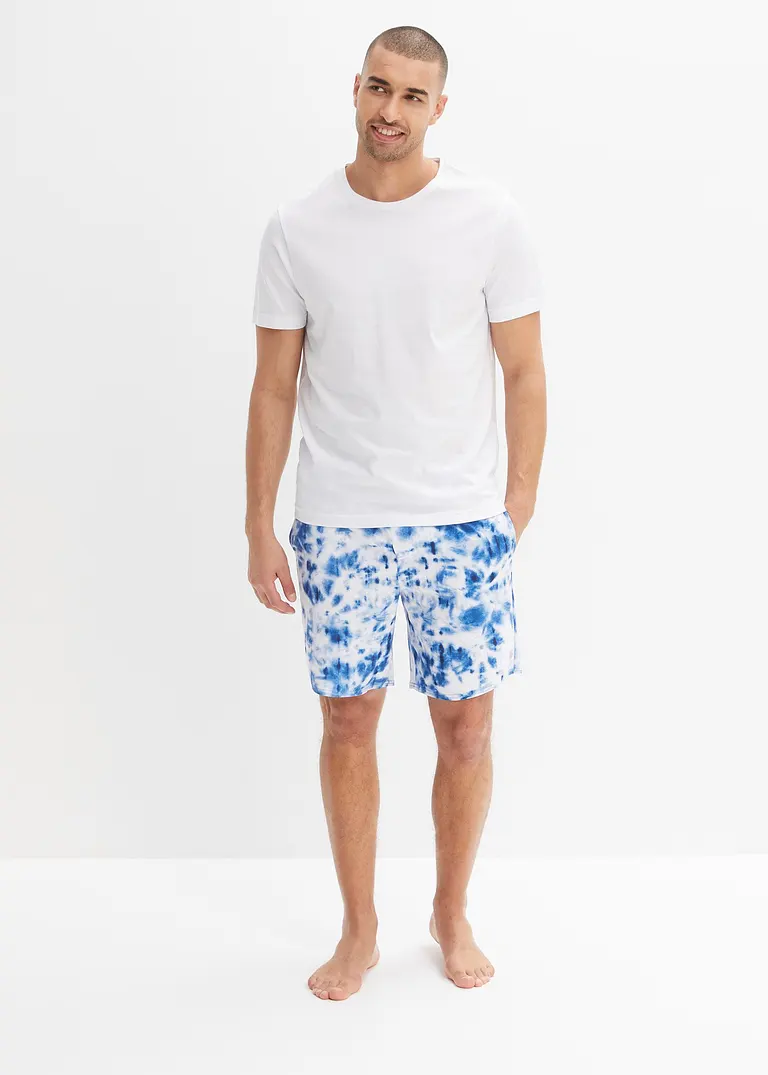 bonprix Schöne Badeshorts mit modischem Print - blau - Herren 50% Rabatt mit kostenlosem Versand