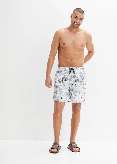 bonprix Schöne Badeshorts mit modischem Print - schwarz Clearance-Verkauf