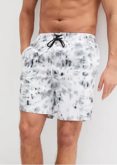 bonprix Schöne Badeshorts mit modischem Print - schwarz Clearance-Verkauf