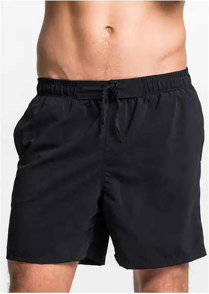 bonprix Sportive Badeshorts in unifarbenem Design - schwarz Fabrikladen