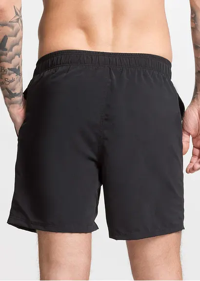 bonprix Sportive Badeshorts in unifarbenem Design - schwarz Fabrikladen