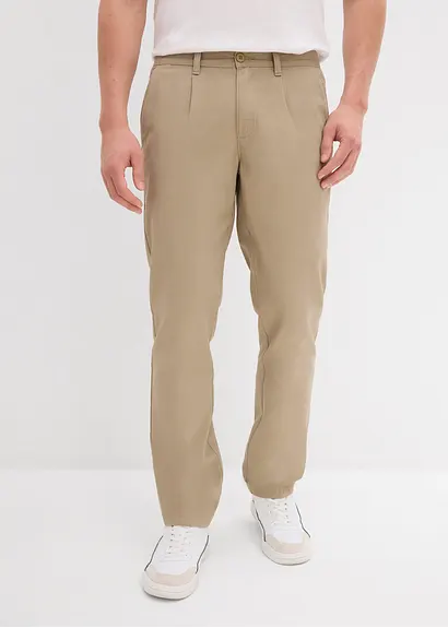 bonprix Moderne Chinohose mit Bundfalte - grün - Herren Im Verkauf