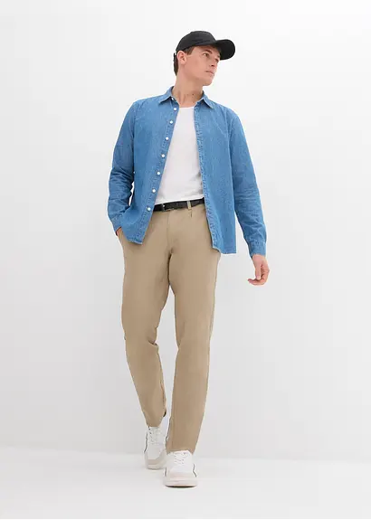 bonprix Moderne Chinohose mit Bundfalte - grün - Herren Im Verkauf