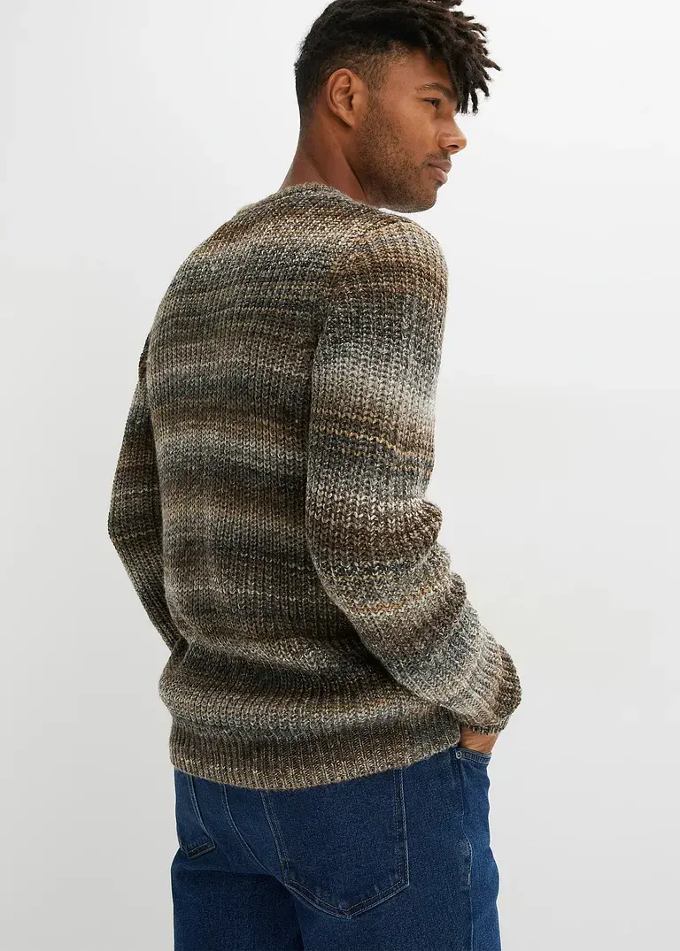 bonprix Rundhalspullover mit angesagtem Farbverlauf - braun Outlet