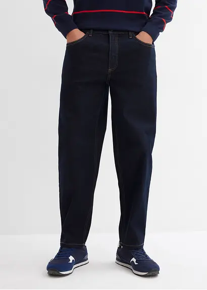 bonprix Modische verkürzte Jeans im Barrel Fit - blau Länge (Inch) 32 Sonderangebot