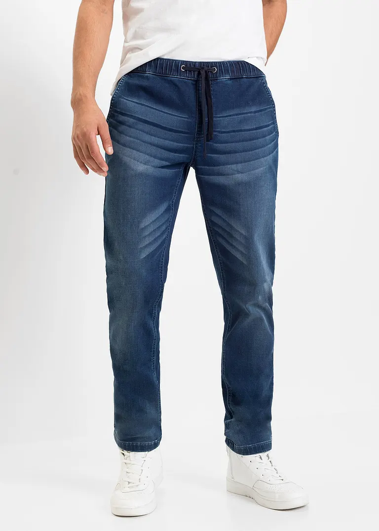bonprix Superlässige Regular Fit Sweat-Jeans mit Gummibund Großer Ausverkauf