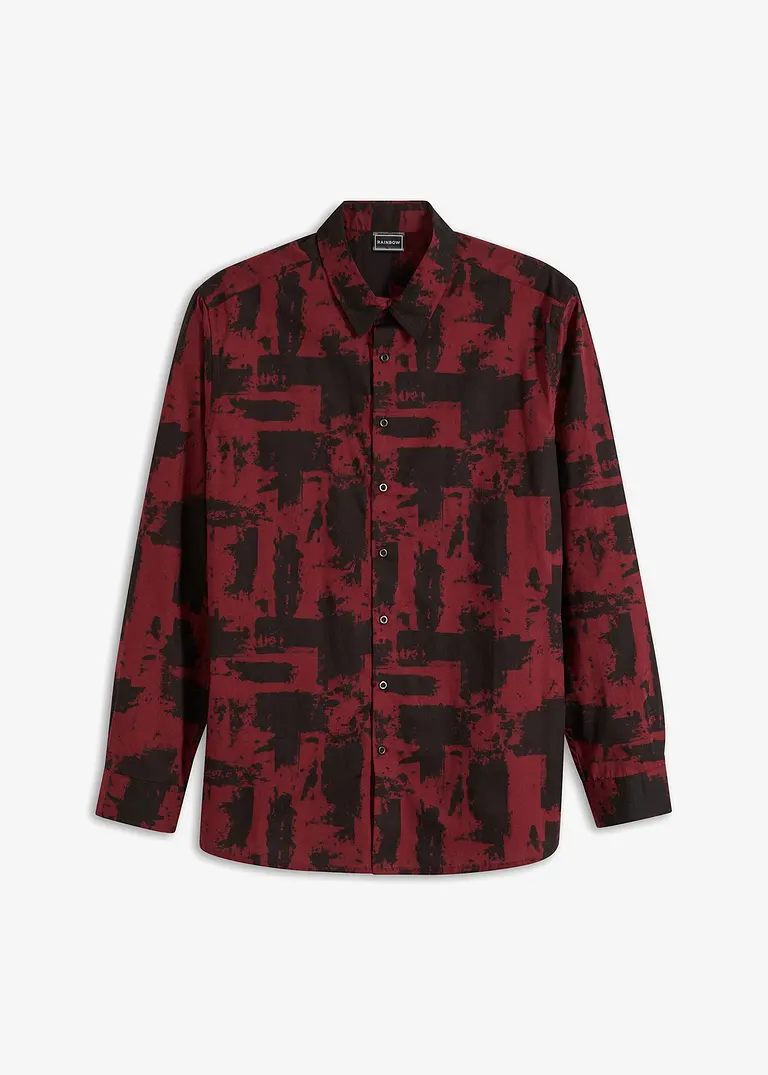 bonprix Modisch kariertes Langarmhemd - rot - Herren Flash Sale
