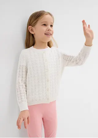 bonprix Mädchen-Strickjacke im schönen Design - weiß - Kinder Saisonschlussverkauf