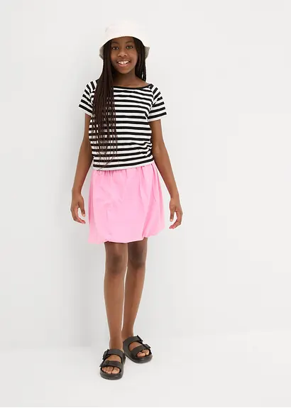 bonprix Schönes Mädchen Shirt mit breitem Rundhals Ausschnitt - schwarz Heißer Verkauf