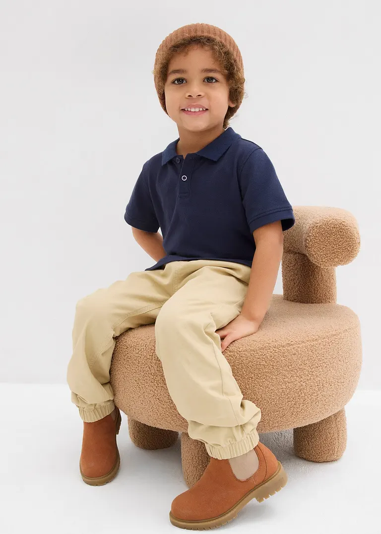 bonprix Schönes Basic Poloshirt für Jungen mit Seitenschlitzen - blau Exklusive Angebote
