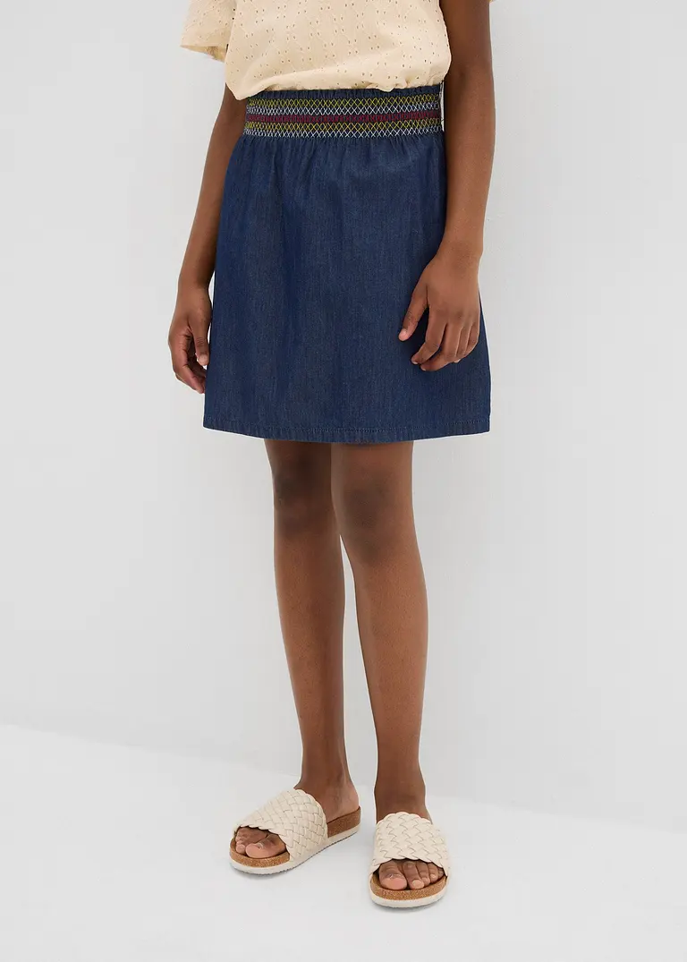 bonprix Ausgestellter Jeansrock mit elastischem Bündchen für Mädchen Saisonale Angebote