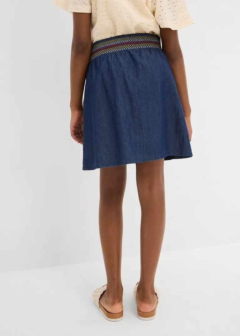 bonprix Ausgestellter Jeansrock mit elastischem Bündchen für Mädchen Saisonale Angebote