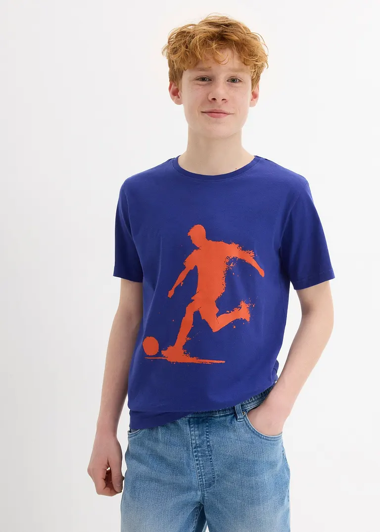 bonprix Cooles Jungen T-Shirt mit Rundhalsausschnitt und einem großen Druck vorne Super Sparpreis