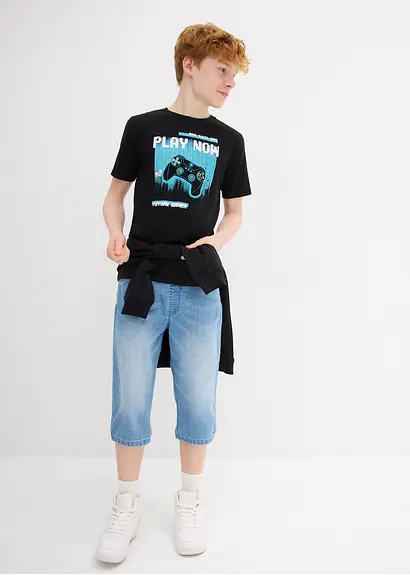 bonprix Cooles Jungen T-Shirt mit großem Druck und Rundhalsausschnitt Kostenlose Rückgabe