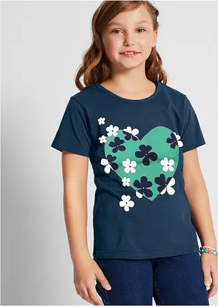 bonprix Doppelpack Mädchen T-Shirt mit romantischem Druck Bis zu 50% Rabatt