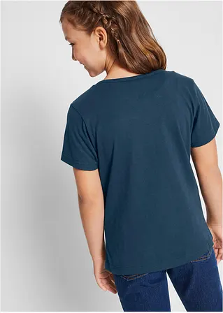 bonprix Doppelpack Mädchen T-Shirt mit romantischem Druck Bis zu 50% Rabatt