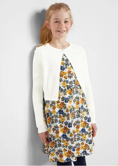 bonprix Schöner Mädchen Bolero mit funkelndem Knopf - weiß Nur für heute