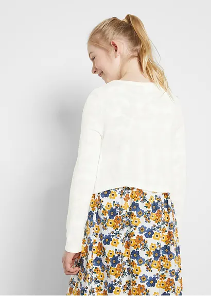 bonprix Schöner Mädchen Bolero mit funkelndem Knopf - weiß Nur für heute