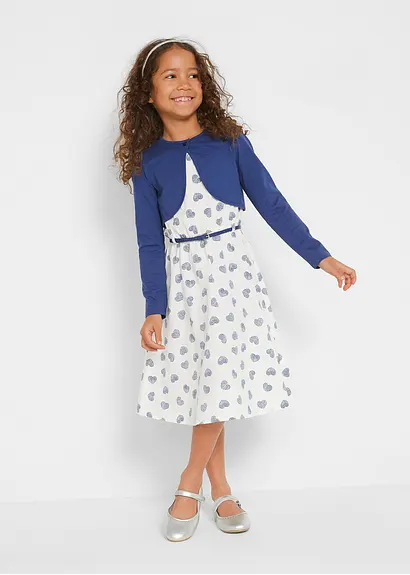 bonprix Tolles Mädchen Set mit Herzchen-Print - blau/weiß Clearance-Verkauf