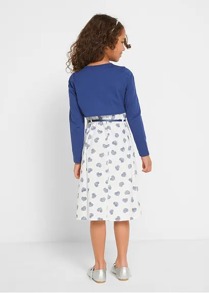 bonprix Tolles Mädchen Set mit Herzchen-Print - blau/weiß Clearance-Verkauf