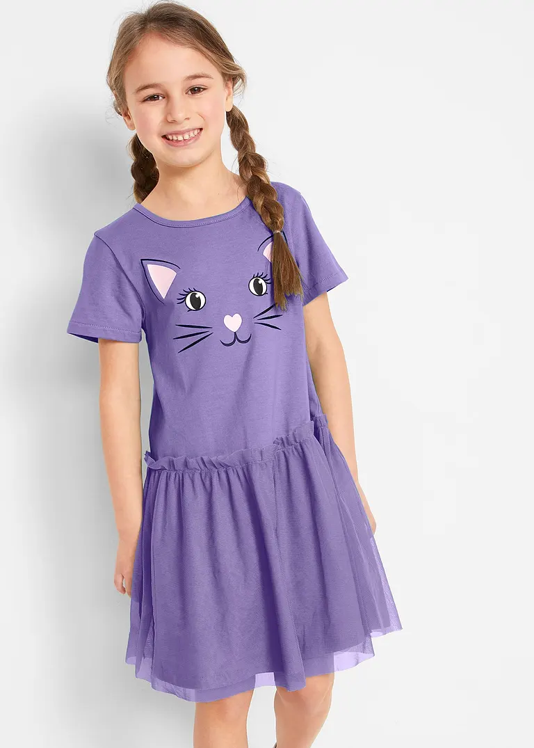 bonprix Set aus Mädchen Kleid und Puppenkleid - lila - Kinder Fabrikladen