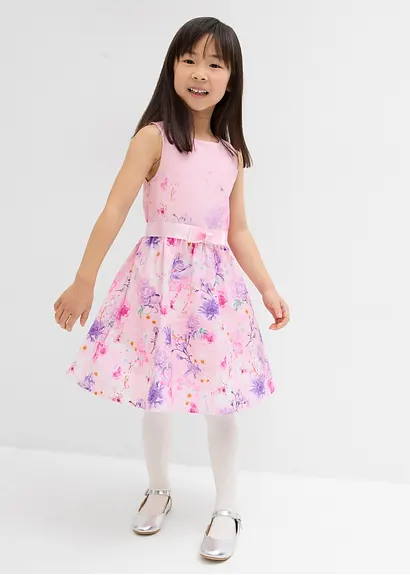 bonprix Sommerliches Mädchen Kleid mit Blumendruck - rosa Black Friday Preise