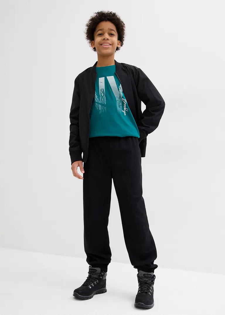 bonprix Cooles Jungen T-Shirt mit großem Druck vorne - petrol Outlet