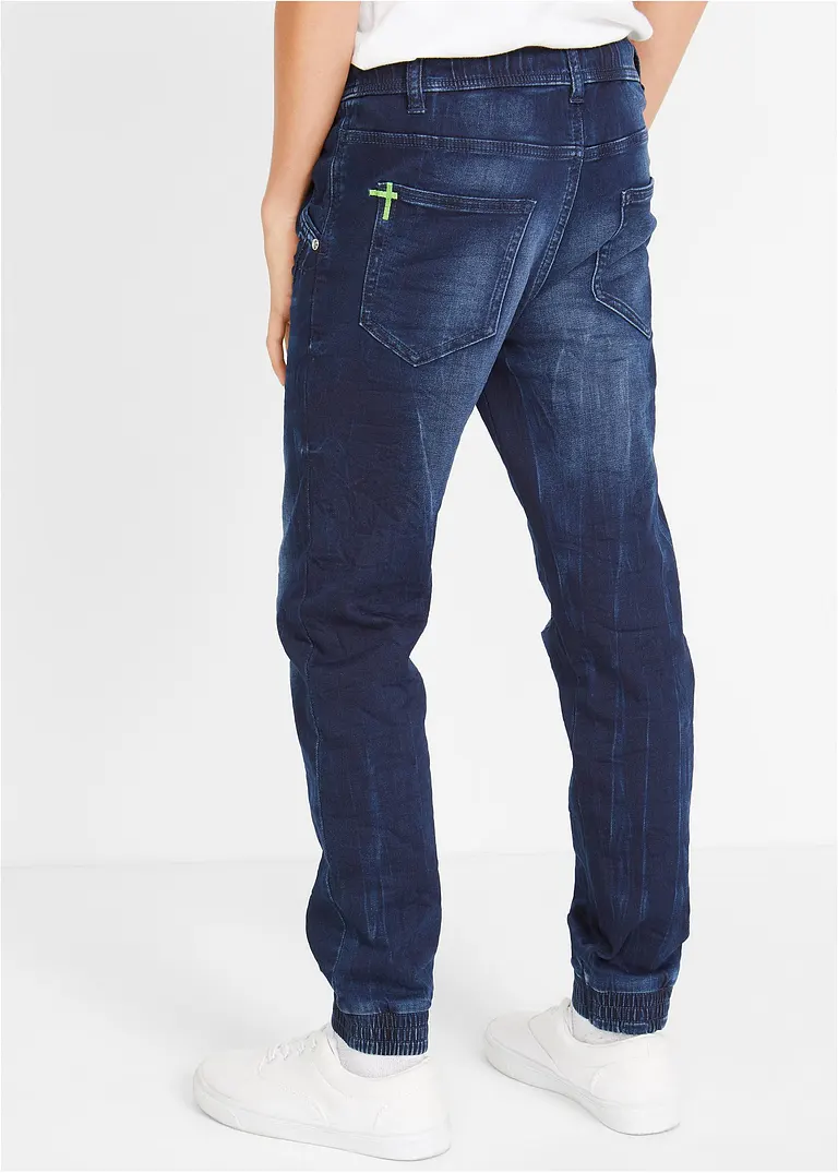 bonprix Coole Jungen Sweatjeans mit neonfarbenen Details am Bindeband Limitierter Zeitrabatt