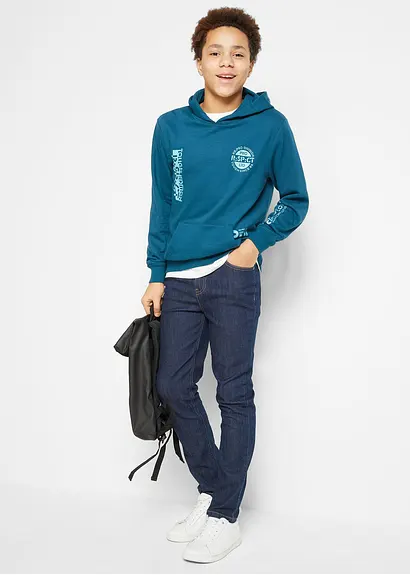 bonprix Schlichte Jungen Jeans mit 4 Taschen - blau - Kinder Sonderangebot