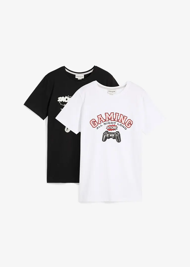 bonprix Bedrucktes T-Shirt im praktischen 2er-Pack - Kinder Saisonschlussverkauf