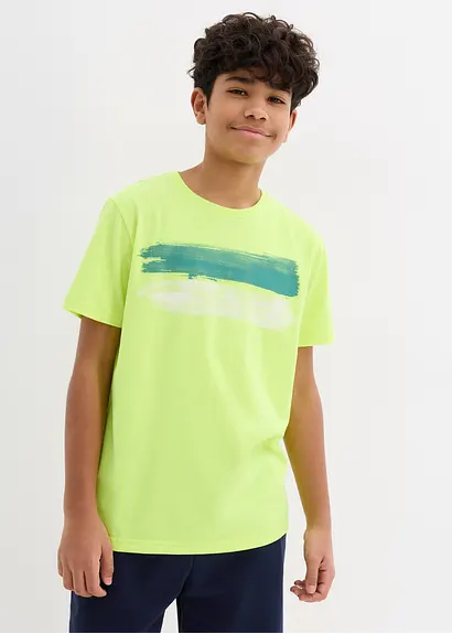 bonprix T-Shirt mit abstraktem Print - gelb - Kinder Cyber Monday