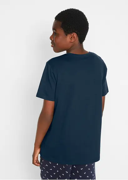 bonprix T-Shirt mit abstraktem Print - blau - Kinder Weihnachtsangebot