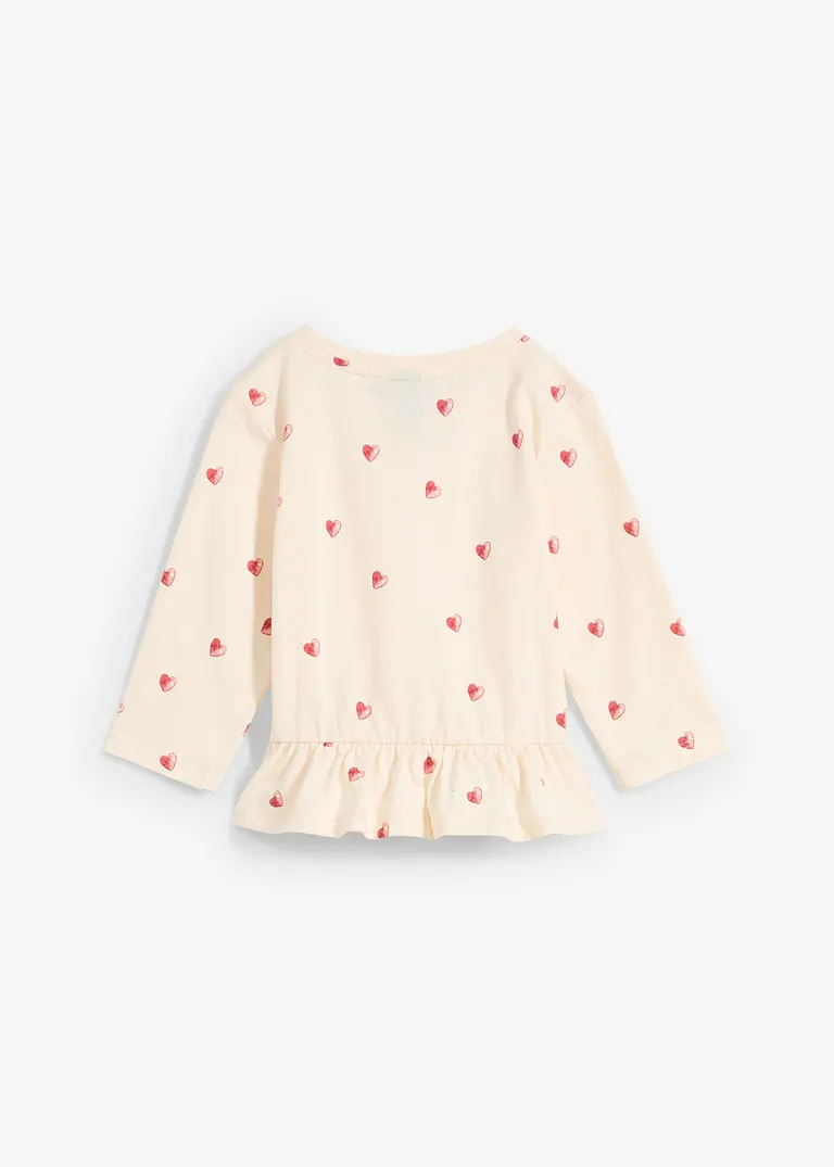bonprix Verspieltes Baby-Bio-Baumwollshirt mit Herzchen - beige Exklusive Angebote