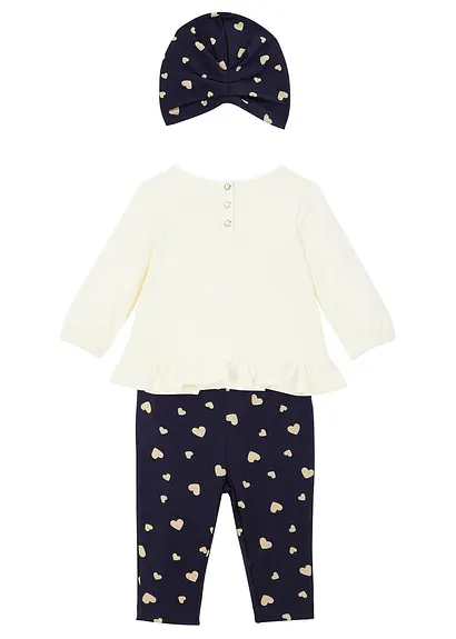 bonprix Tolles Set mit niedlichen Prints - wollweiß / dunkelblau bedruckt Neuheiten