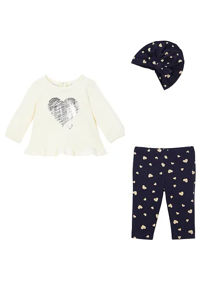 bonprix Tolles Set mit niedlichen Prints - wollweiß / dunkelblau bedruckt Neuheiten